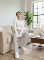 Kadın Yüksek Bel Ispanyol Paçalı Pantolon Tayt - Görsel 2