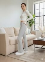 Kadın Yüksek Bel Ispanyol Paçalı Pantolon Tayt - Görsel 10