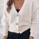 Düğme Detay Triko Bluz