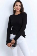 Kadın Uzun Kollu Bisiklet Yaka Triko Kazak - Görsel 2