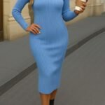 Kadın Siyah Triko Uzun Elbise