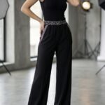 Kadın Yüksek Bel Beli Lastikli Genç Paçalı Ithal Krep Pantolon