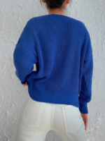 Kadın Uzun Kollu Düğme Detay Triko Hırka - Görsel 2