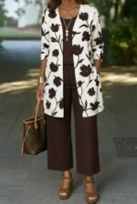 Kadın Uzun Kollu önü Açık Modal Ceket Kolsuz Viskon Iki Iplik Bluz Ve Pantolon üçlü Takım - Görsel 2