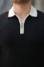 Erkek Renkli Yaka Kısa Kollu Tişört - Görsel 3