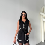 BÜYÜK CEP BİYE DETAYLIYELEK - Siyah