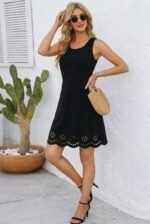 Kadın Askılı Yuvarlak Yakalı çiçek Desenli Ithal Krep Kısa Elbise - Görsel 3