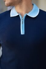 Erkek Renkli Yaka Kısa Kollu Tişört - Görsel 3