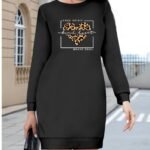 Kadın Uzun Kollu Bisiklet Yaka Desenli Viskon Iki Iplik Bluz