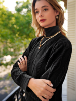 Loren Yünlü Motifli Midi Boy Triko Elbise - Görsel 3