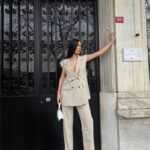 ÇİZGİLİ UZUN YELEK - PANTOLON TAKIM POLVİSCON - Bej