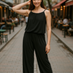 Kadın Rahat Kesim Askılı Bol Paça Sandy Kumaş Fırsat Ürün Tulum-Elbise