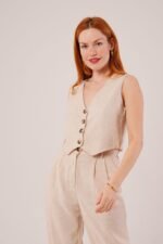 Kırçıllı Desen Bej Takım - Görsel 2