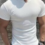 Erkek Kısa Kollu Bisiklet Yaka Burgu Tişört