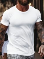 Erkek Kısa Kollu Bisiklet Yaka Viskon Tişört