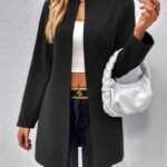 Kadın Uzun Kollu önü Açık Uzun Modal Ceket