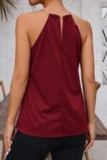 Kadın Omuzlardan Açık Zincir Halka Detaylı Sandy Bluz - Görsel 3