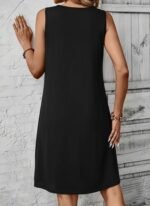 Kadın Askılı Yuvarlak Yakalı önden Pileli Kısa Aerobin Elbise - Görsel 3