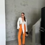 BEL LASTİK DETAYLI MODAL KUMAŞ PANTOLON - Orange