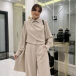 Kadın Uzun Kollu şal Detaylı Bluz Ve Pantolon Ikili Takım (kemer Dahil Değil)