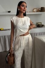 Shalina Süzüne Nakışlı Crop Takım 9796-08 - Görsel 4