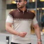 Erkek Hemşire Yaka çift Renk Kısa Kollu Tişört