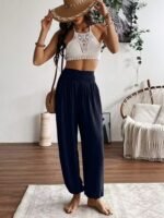 Kadın Yüksel Bel Yoğun Büzgü Detaylı Aerobin Pantolon - Görsel 4