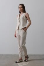 Düğme Detaylı Yelek - Krem - Görsel 2