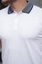 Erkek Yakalı Kagi Kumaş Kısa Kollu T-shirt - Görsel 3