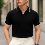 Erkek Kısa Kollu Yakalı Triko Tişört