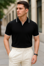 Erkek Kısa Kollu Yakalı Triko Tişört