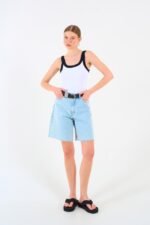 İki Renkli Atlet - Beyaz-Siyah - Görsel 2