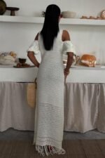 Omuz Detaylı Etek Ücü Püsküllü Triko Elbise 2862 - Görsel 4