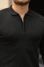 Erkek Pirinç Desenli Uzun Kollu Yakalı Triko - Görsel 3