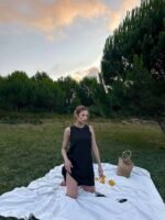 Kadın Keten Kumaş Kolsuz Mini Boy Elbise - Görsel 3