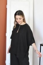 Siyah V Yaka Takım - Görsel 2