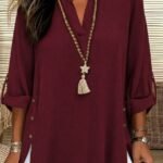 Kadın Truvakar Kol Hakim Yakalı Yandan Düğme Detaylı Aerobin Bluz