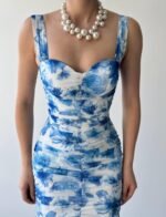 Peran Büzgülü Elbise - Görsel 9