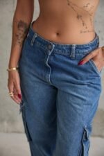 Mavi Yan Cepli Jeans Pantolon - Görsel 4