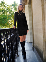 Loren Yünlü Motifli Midi Boy Triko Elbise - Görsel 4