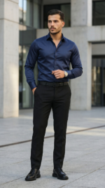 Erkek Saten Klasik Gömlek - Görsel 4