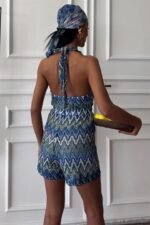 Zikzak Desenli Multi Renk Geçişli Mini Tulum 1365 - Görsel 5