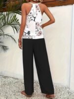 Kadın Ip Askılı V Yakalı Süprem Bluz Ve Aerobin Pantolon Ikili Takım - Görsel 3