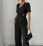 Kadın Toka Detaylı Kruvaze Takım - Görsel 2