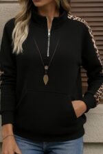 Kadın Uzun Kollu Balıkçı Yaka önden Fermuarlı Polar Bluz - Görsel 2