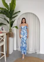 Peran Büzgülü Elbise - Görsel 6