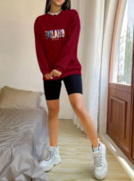 Kadın Uzun Kollu Bisiklet Yaka Desenli Viskon Iki Iplik Bluz - Görsel 3