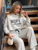 Kadın Uzun Kollu Nope Baskılı Beli Ribanalı Ikili Takım - Görsel 7