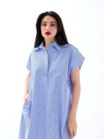 7450 ELBİSE-MAVİ BEYAZ ÇİZGİLİ - Görsel 3