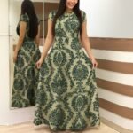 Kadın Kısa Kollu Bisiklet Yaka Puantiyeli Maksi örme Krep Elbise - Görsel 3